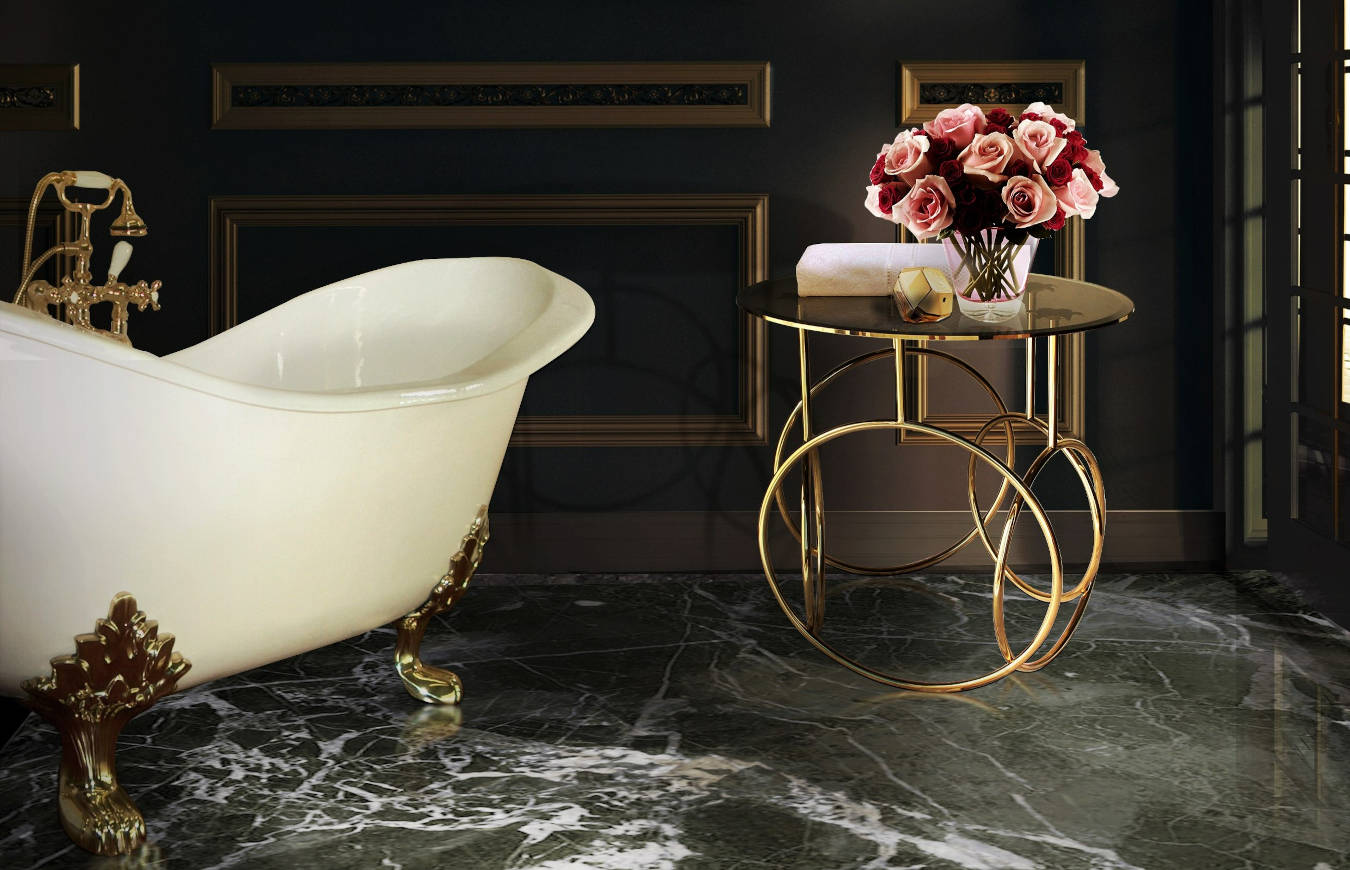 Luxury accent table in a living room decor.