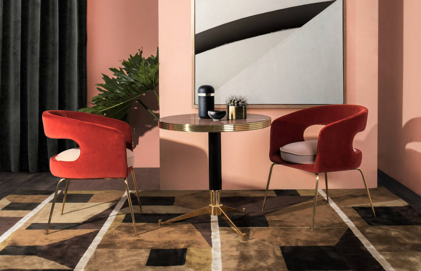 Luxury armchairs in a living room decor.