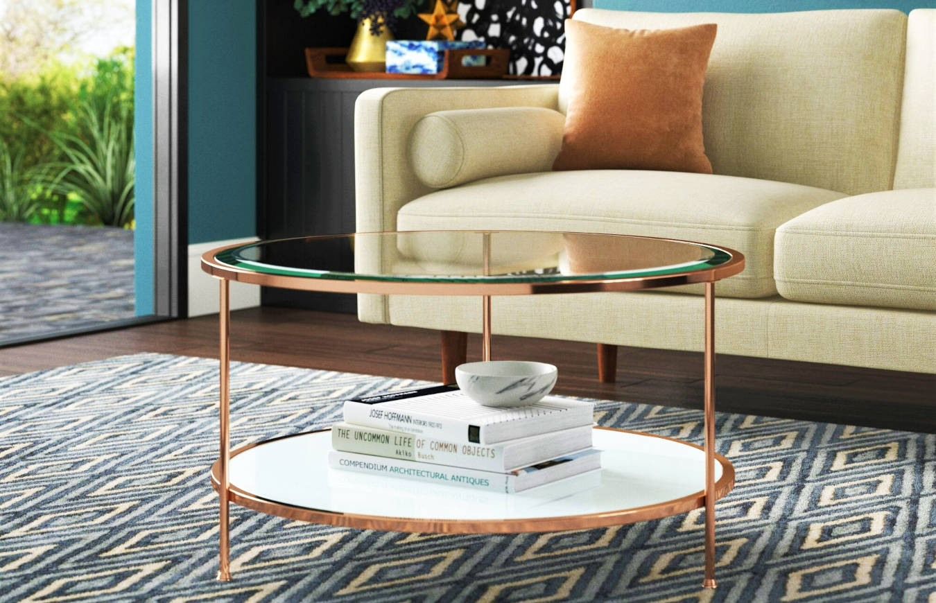 Luxury coffee table in a living room decor.