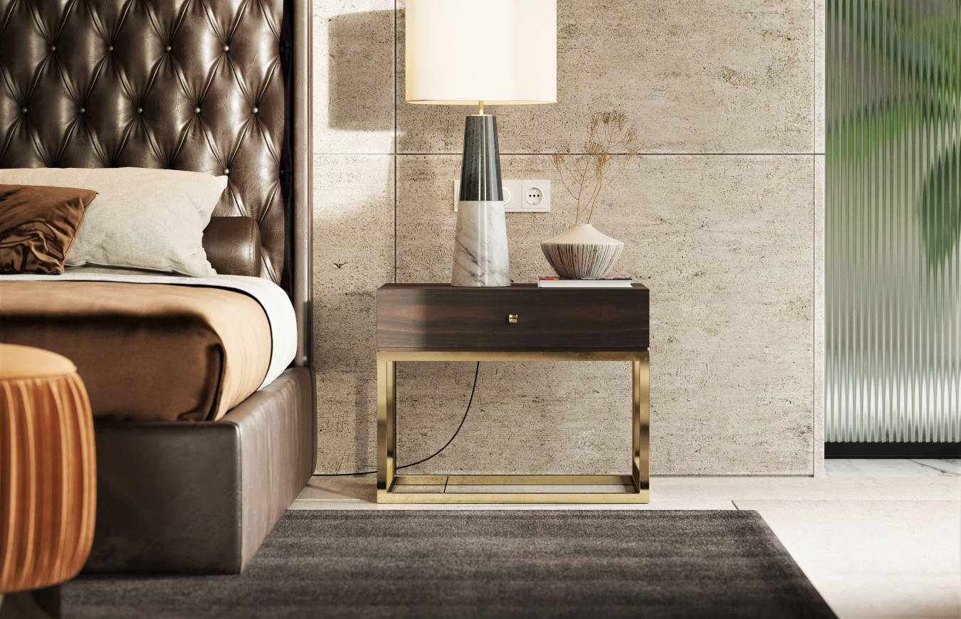 Luxury end table in a living room decor.