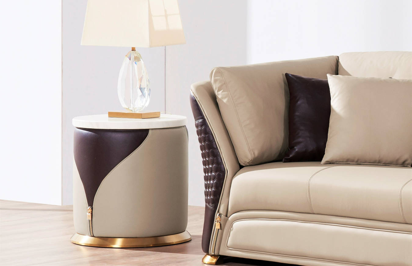 Luxury side table in a bedroom decor.