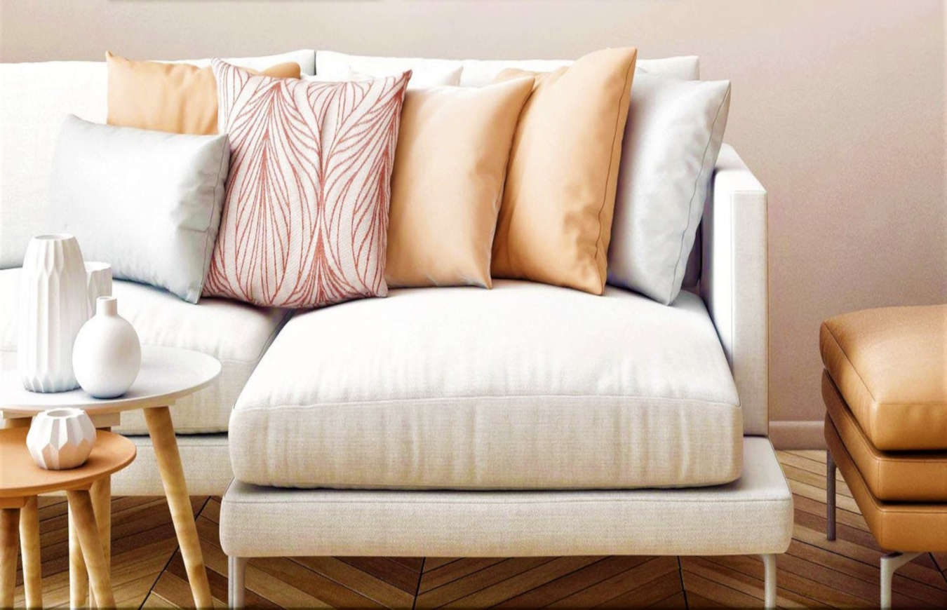 Luxury cushions and pillows in a living room decor.