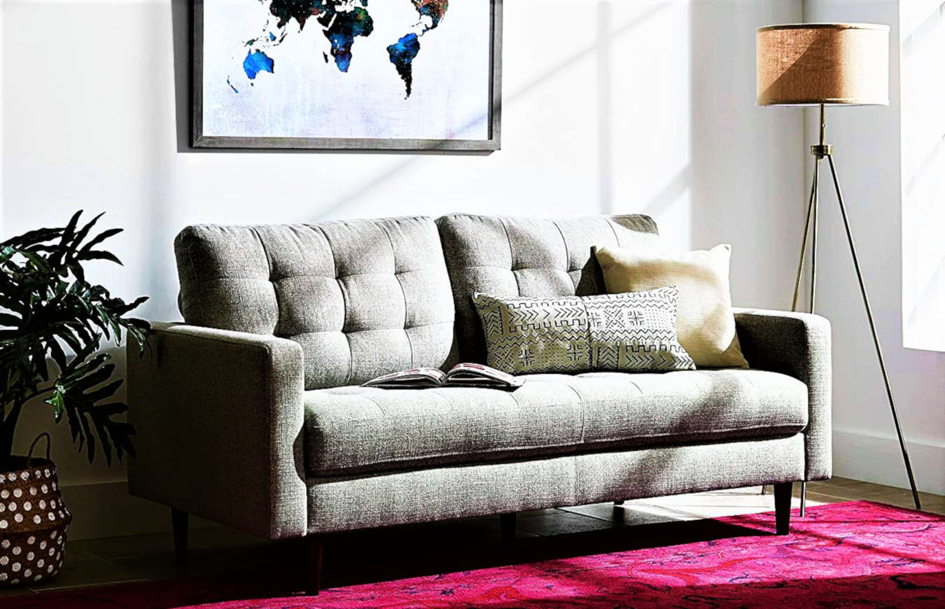 Luxury floor lamp in modern living room decor.