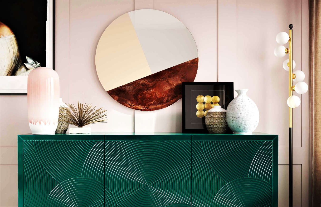 Luxury decorative showpieces in a living room decor.
