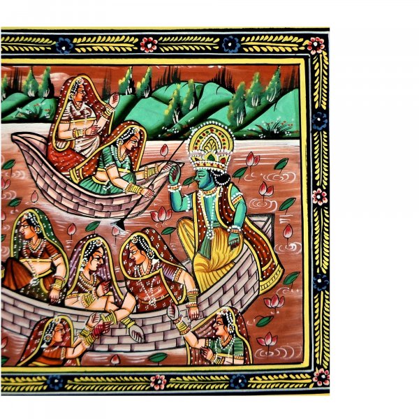 Vridavan Radha Krishna Miniature Painting