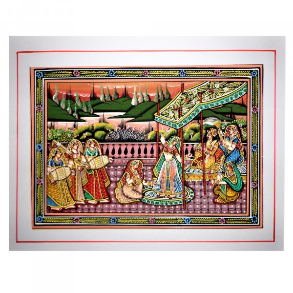A  Regal Gala Rajasthani Miniature Painting