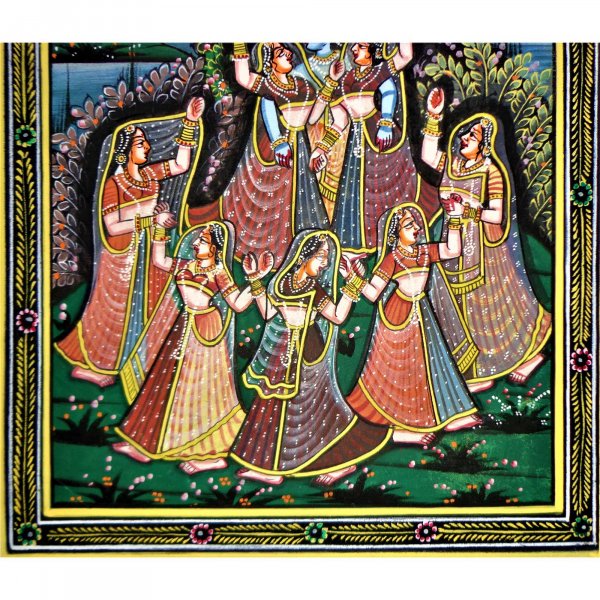 Vridavan Radha Krishna Miniature Painting