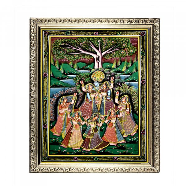 Vridavan Radha Krishna Miniature Painting