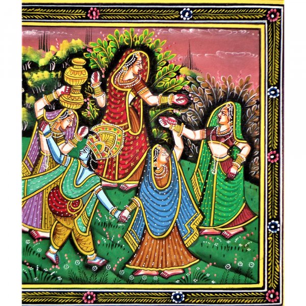 Tales Of Vridavan Radha Krishna Miniature Painting