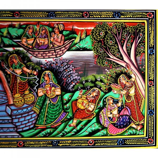 Gaon Village Rajasthani Miniature Painting