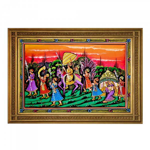 Rajgharana Sawari Rajasthani Miniature Painting