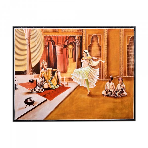 Royal Mughal Court Oil Painting