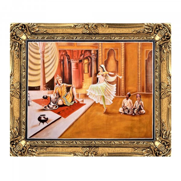 Royal Mughal Court Oil Painting