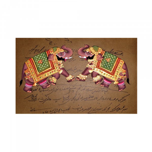 ROYAL ELEPHANT Stamp Paper Painting