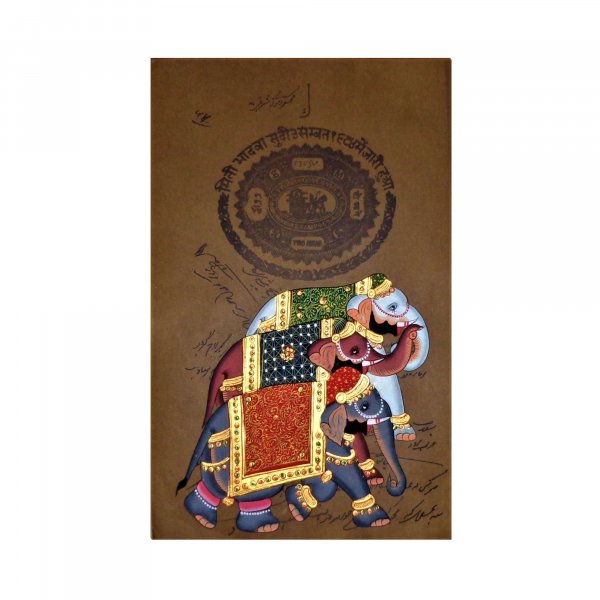 ROYAL ELEPHANT Stamp Paper Painting