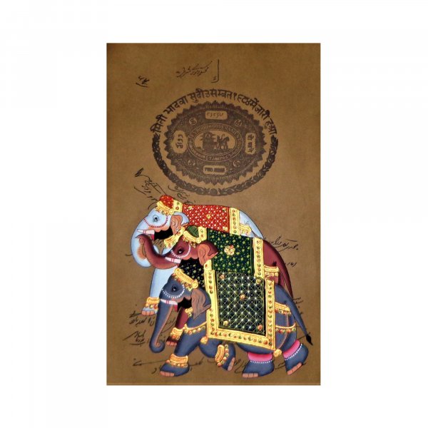 ROYAL ELEPHANT  Stamp Paper Painting
