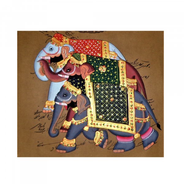 ROYAL ELEPHANT  Stamp Paper Painting