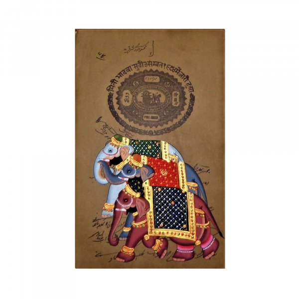 ROYAL ELEPHANT Stamp Paper Painting