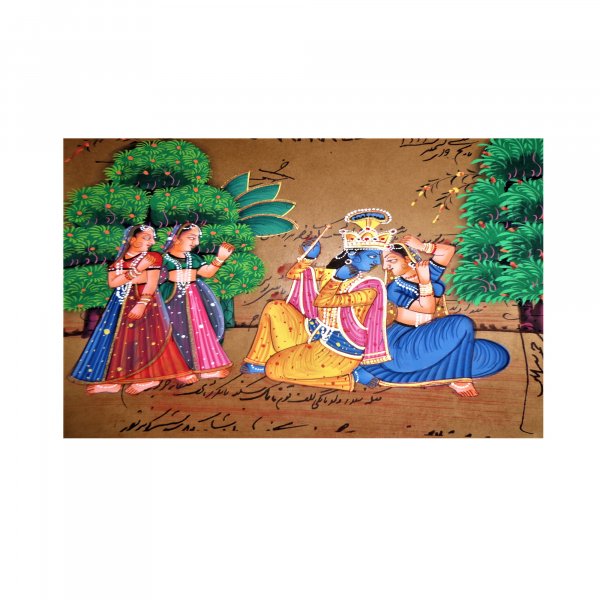 RADHA KRISHNA Stamp Paper Painting
