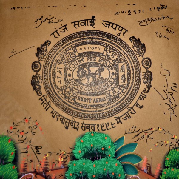 RADHA KRISHNA Stamp Paper Painting