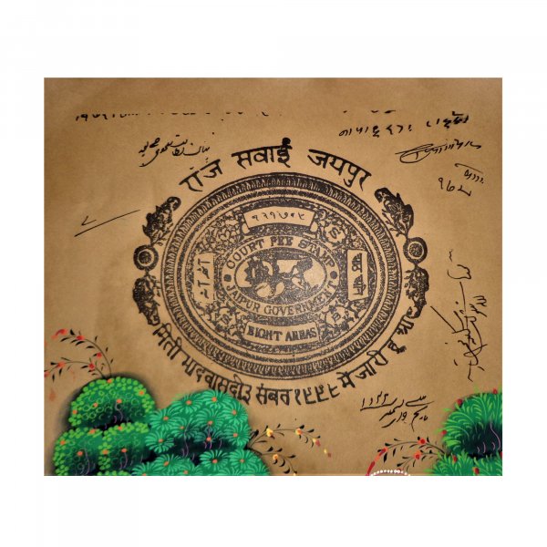 RADHA KRISHNA Stamp Paper Painting