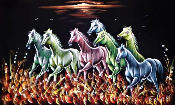 CHEVAL Stallion Painting Velvet Canavas Wall Art