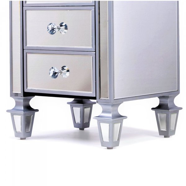 DEVINA Metallic Mirrored Chest of Drawers