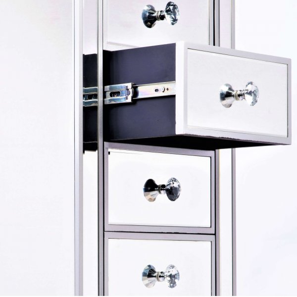 DEVINA Metallic Mirrored Chest of Drawers