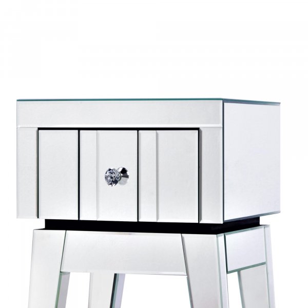 DEVINA Mirrored Bedside End Table