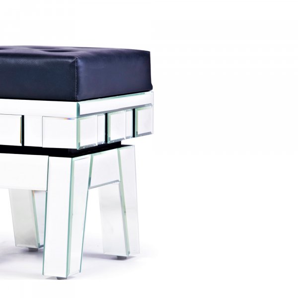 DEVINA Mirrored Ottoman Stool