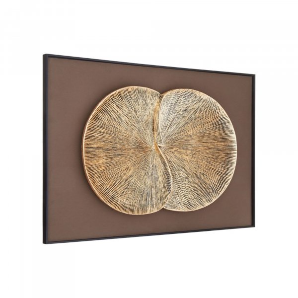 Gold Lotus Leaf Wall Art - BBWLRT36
