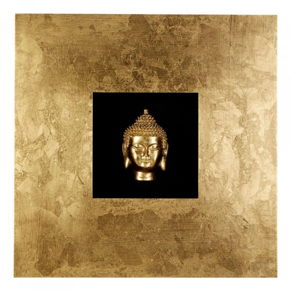 Gold Mukut Buddha Wall Art - BBWLRT37