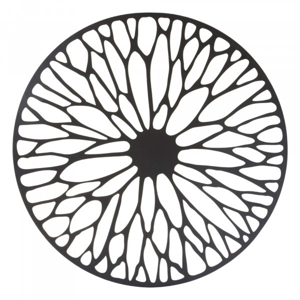 Black Floral Wheel Wall Art - BBWLRT47