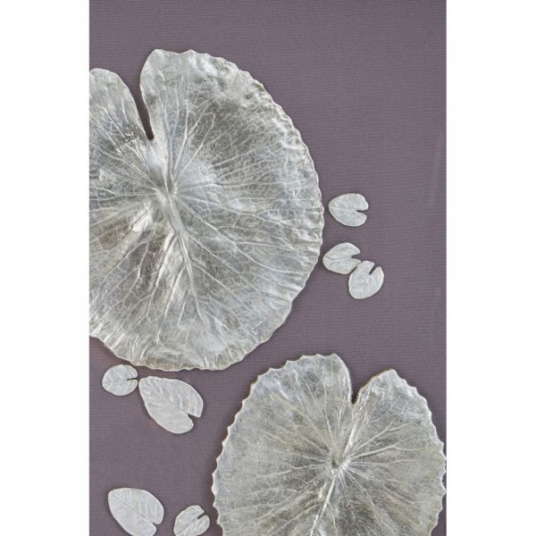 Silver Lotus Leaf Wall Art - BBWLRT50