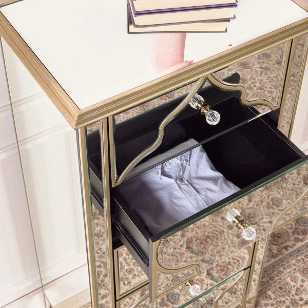 NIZAM Mirrored Moroccan Gold Collection - Vanity Chest