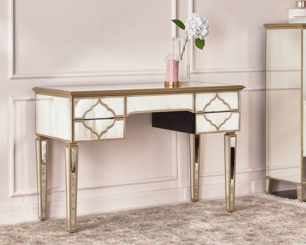 NIZAM Mirrored Moroccan Gold Collection - Vanity Console