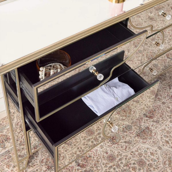NIZAM Mirrored Moroccan Gold Collection - Vanity Dresser
