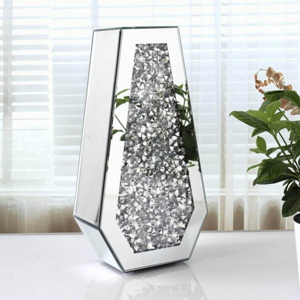 NORALI Diamond Crush Mirrored Planter Vase