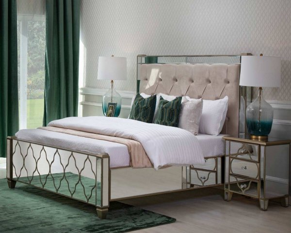 QUILLA Mirrored Moroccan Gold Collection - Bed