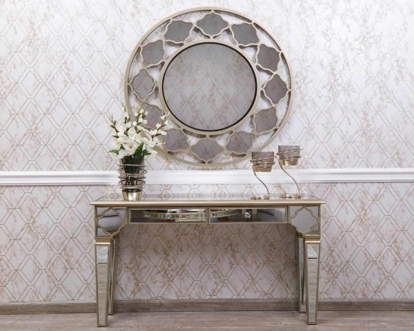 QUILLA Mirrored Moroccan Gold Collection - Console Table