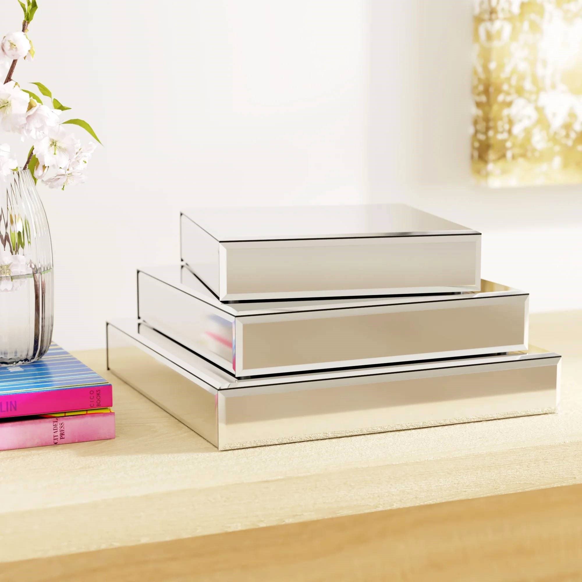 STERLING Mirrored Storage Boxes AVIVANA