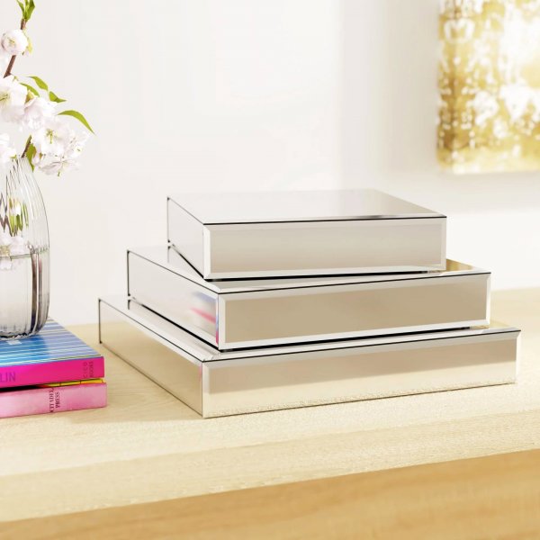 STERLING Mirrored Storage Boxes - Set of 3